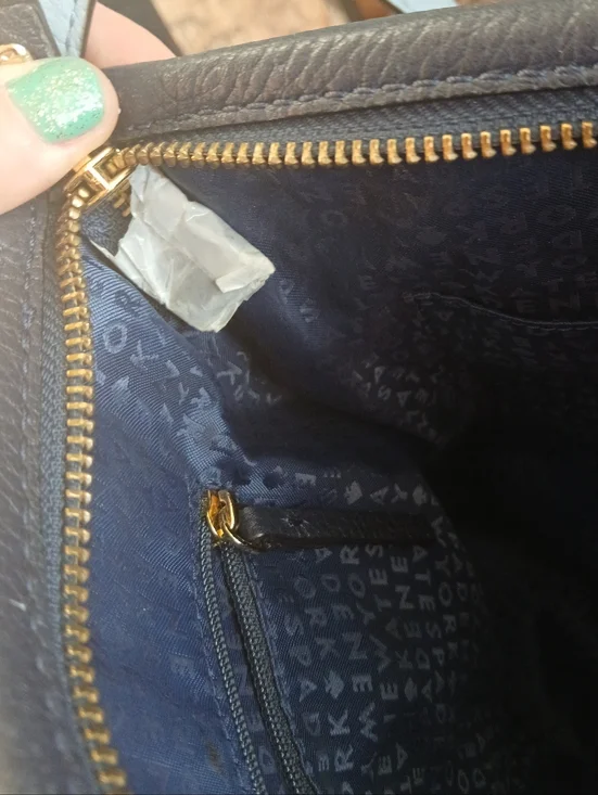 Kate Spade- Navy Blue/Light Blue-Two-toned-Pebbled Leather-Crossbody Bag - Picture 7 of 15